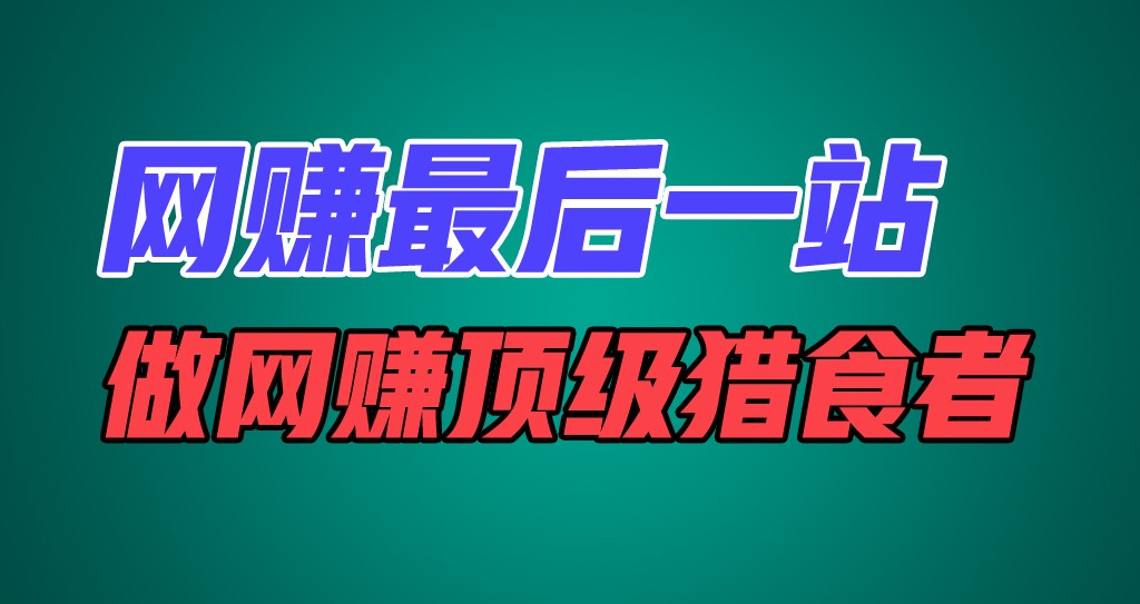 网赚最后一站，卖项目，做网赚顶级猎食者-玖哥网创