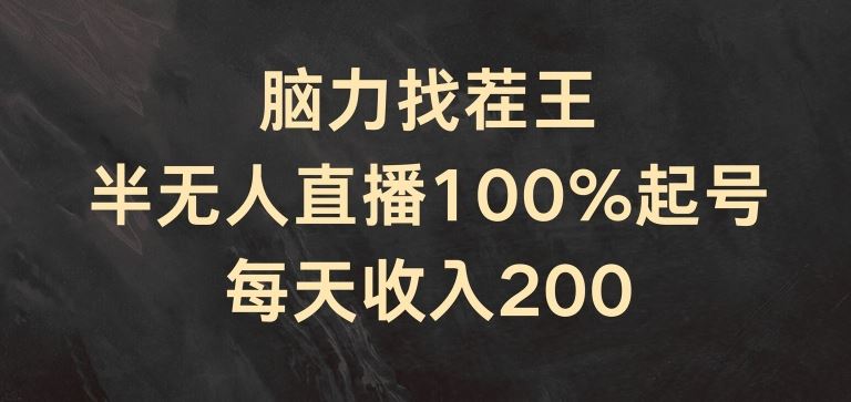 脑力找茬王，半无人直播100%起号，每天收入200+【揭秘】-玖哥网创