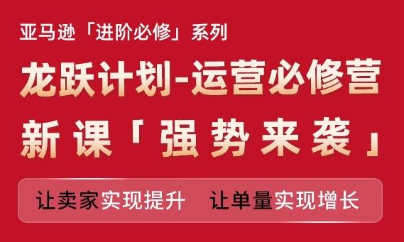 亚马逊进阶必修系列，龙跃计划-运营必修营新课，让卖家实现提升 让单量实现增长-玖哥网创