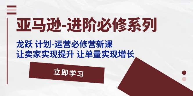 （11623期）亚马逊-进阶必修系列，龙跃 计划-运营必修营新课，让卖家实现提升 让单…-玖哥网创