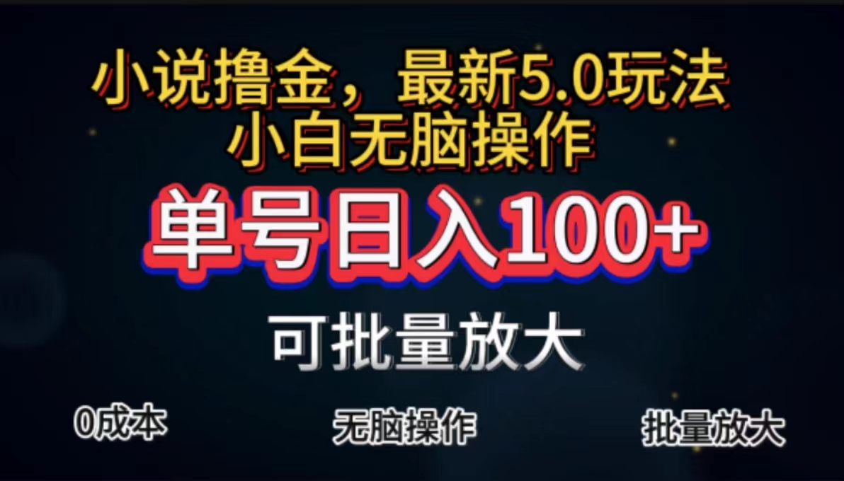 （11651期）全自动小说撸金，单号日入100+小白轻松上手，无脑操作-玖哥网创