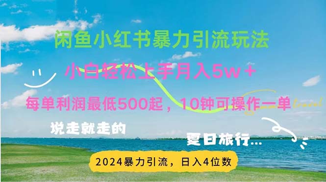 （11650期）2024暑假赚钱项目小红书咸鱼暴力引流，简单无脑操作，每单利润500+，…-玖哥网创