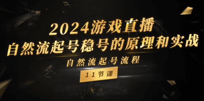 （11653期）2024游戏直播-自然流起号稳号的原理和实战，自然流起号流程（11节）-玖哥网创