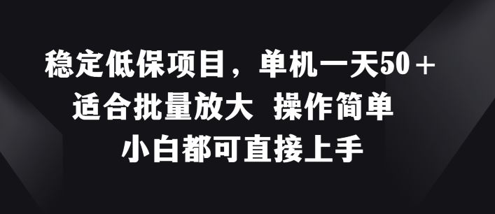 稳定低保项目，单机一天50+适合批量放大 操作简单 小白都可直接上手【揭秘】-玖哥网创