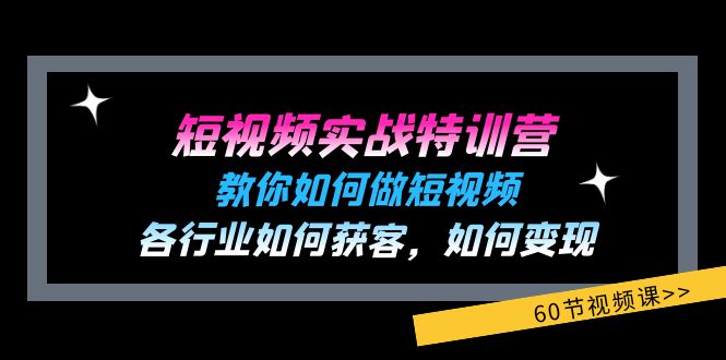（11729期）短视频实战特训营：教你如何做短视频，各行业如何获客，如何变现 (60节)-玖哥网创