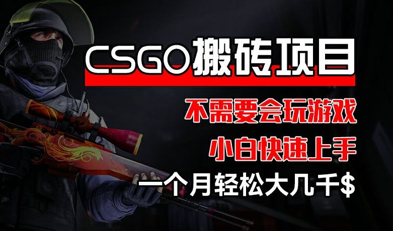 CSGO 装备搬砖项目，操作简单，不需要会玩游戏，小白也能快速上手，一个月轻松大几千【揭秘】-玖哥网创