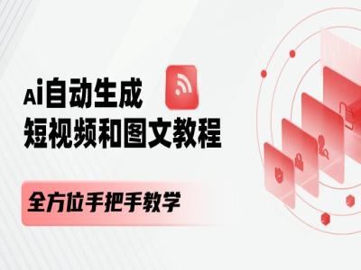 AI自动生成短视频和图文课程，全方位手把手教学-玖哥网创