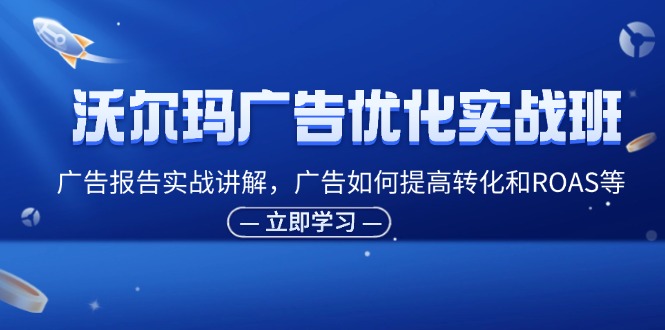 （11847期）沃尔玛广告优化实战班，广告报告实战讲解，广告如何提高转化和ROAS等-玖哥网创