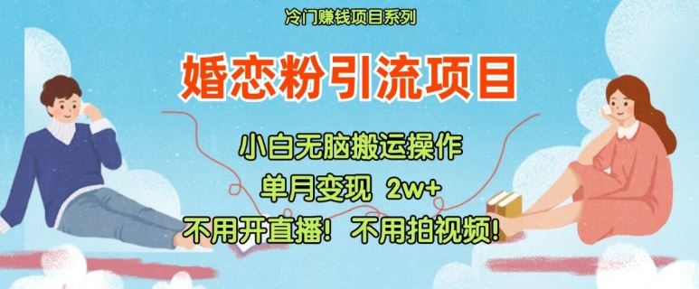 小红书婚恋粉引流，不用开直播，不用拍视频，不用做交付【揭秘】-玖哥网创