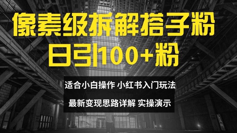 像素级拆解搭子粉，日引100+，小白看完可上手，最新变现思路详解【揭秘】-玖哥网创