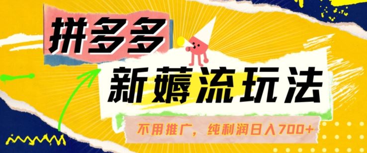 拼多多最新薅流玩法，无需开车推广，纯靠自然流吃饭-单纯赚50+利润，日入700+【揭秘】-玖哥网创