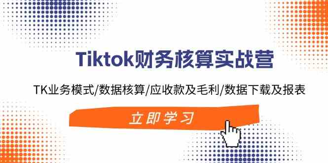 Tiktok财务核算实战营：TK业务模式/数据核算/应收款及毛利/数据下载及报表-玖哥网创