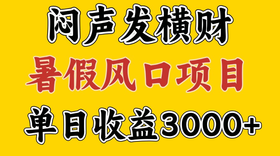 30天赚了7.5W 暑假风口项目，比较好学，2天左右上手-玖哥网创