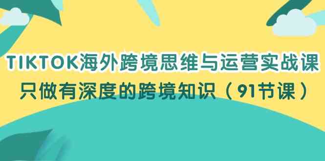 TIKTOK海外跨境思维与运营实战课，只做有深度的跨境知识（91节课）-玖哥网创