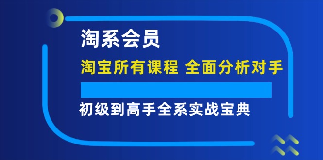 （12055期）淘系会员【淘宝所有课程，全面分析对手】，初级到高手全系实战宝典-玖哥网创