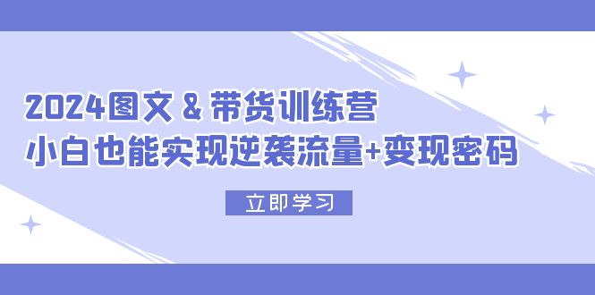 （12137期）2024 图文+带货训练营，小白也能实现逆袭流量+变现密码-玖哥网创