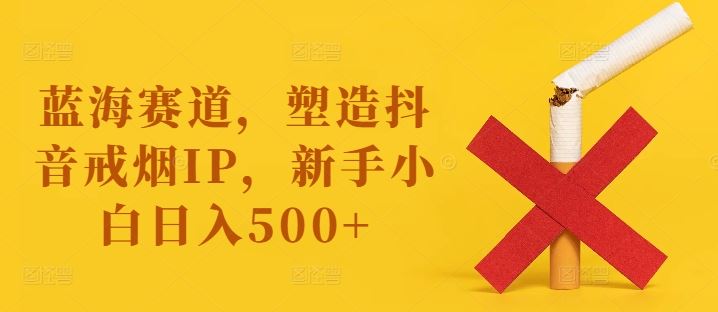 蓝海赛道，塑造抖音戒烟IP，新手小白日入500+【揭秘】-玖哥网创