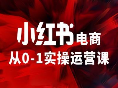 小红书电商从0-1实操运营课，让你从小白到精英-玖哥网创