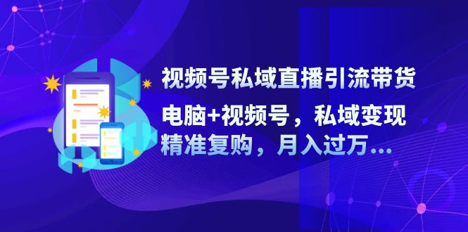 （12249期）视频号私域直播引流带货：电脑+视频号，私域变现，精准复购，月入过万…-玖哥网创