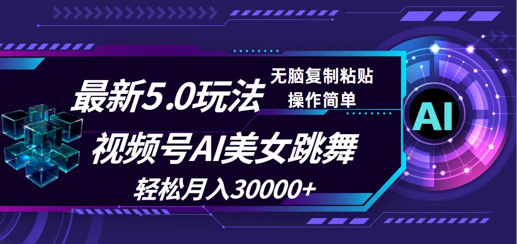 （12284期）视频号5.0最新玩法，AI美女跳舞，轻松月入30000+-玖哥网创