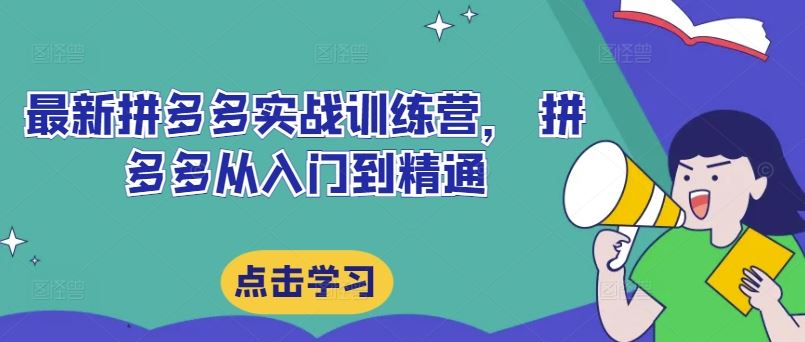 最新拼多多实战训练营， 拼多多从入门到精通-玖哥网创