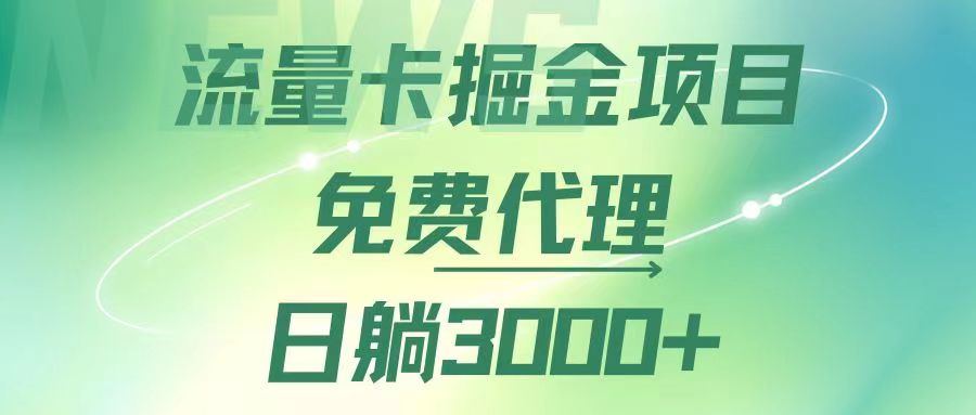 （12321期）流量卡掘金代理，日躺赚3000+，变现暴力，多种推广途径-玖哥网创