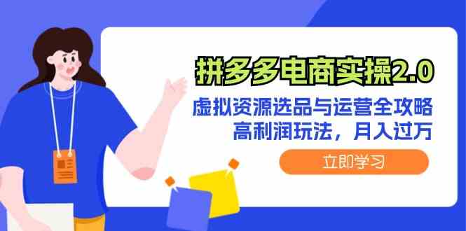 拼多多电商实操2.0：虚拟资源选品与运营全攻略，高利润玩法，月入过万-玖哥网创