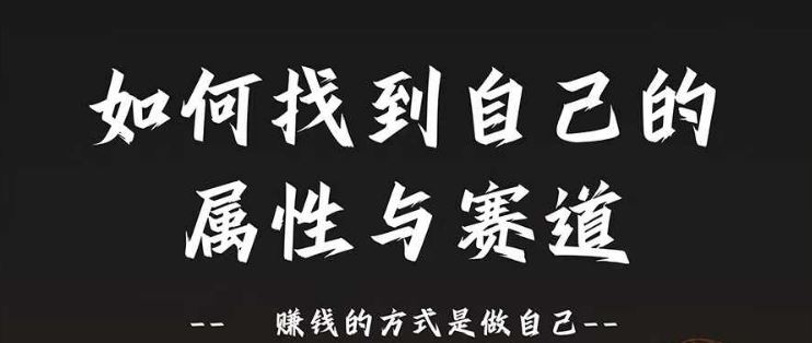 赛道和属性2.0：如何找到自己的属性与赛道，赚钱的方式是做自己-玖哥网创