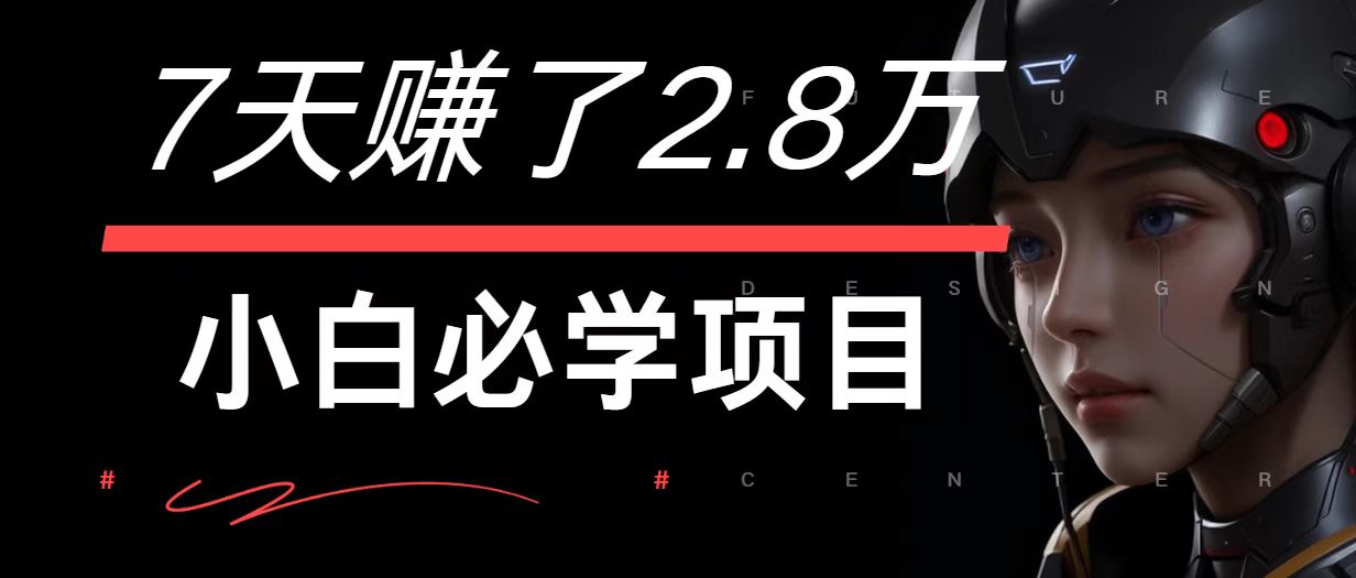 7天赚了2.8万！每单利润最少500+，轻松月入7万+小白有手就行-玖哥网创