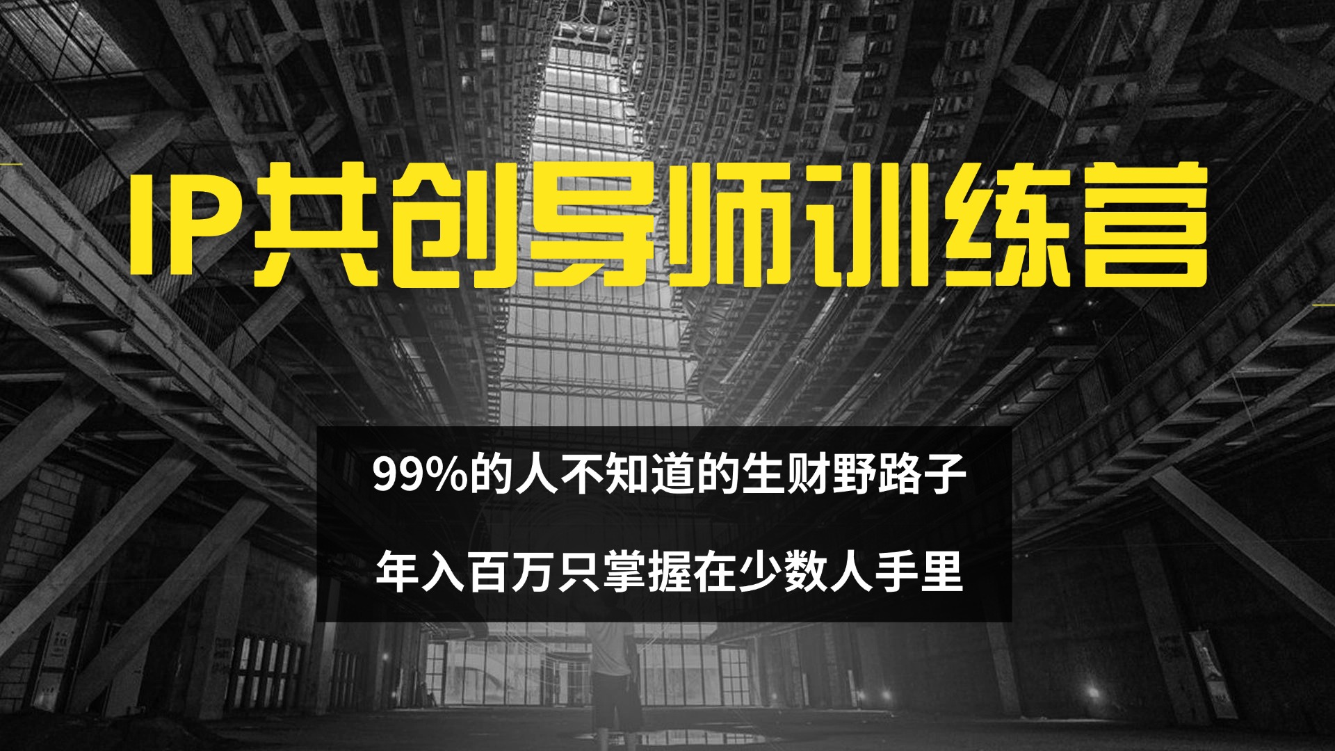 （12504期）IP共创导师训练营 99%的人不知道的生财野路子 只掌握在少数人手里-玖哥网创