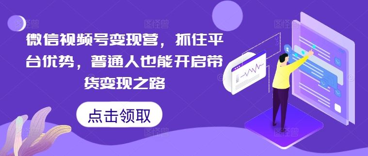 微信视频号变现营，抓住平台优势，普通人也能开启带货变现之路-玖哥网创