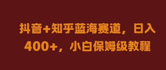 抖音+知乎蓝海赛道，日入几张，小白保姆级教程【揭秘】-玖哥网创