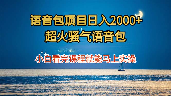（12734期）语音包项目 日入2000+ 超火骚气语音包小白看完课程就能马上实操-玖哥网创