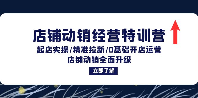 （12794期）店铺动销经营特训营：起店实操/精准拉新/0基础开店运营/店铺动销全面升级-玖哥网创