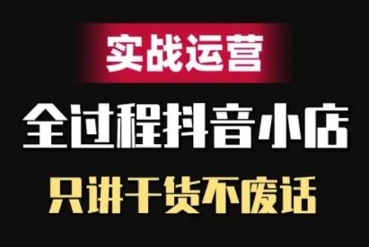 抖音小店精细化实战运营，只讲干货不废话-玖哥网创