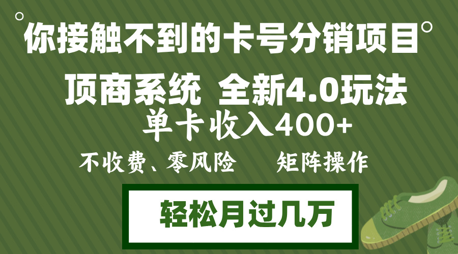 （12917期）年底卡号分销顶商系统4.0玩法，单卡收入400+，0门槛，无脑操作，矩阵操…-玖哥网创