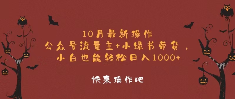 （12977期）10月最新操作，公众号流量主+小绿书带货，小白轻松日入1000+-玖哥网创