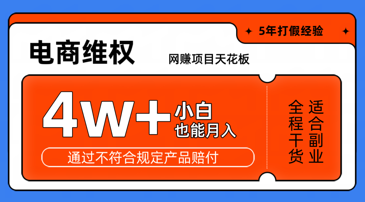 网赚项目天花板电商购物维权月收入稳定4w+独家玩法小白也能上手-玖哥网创