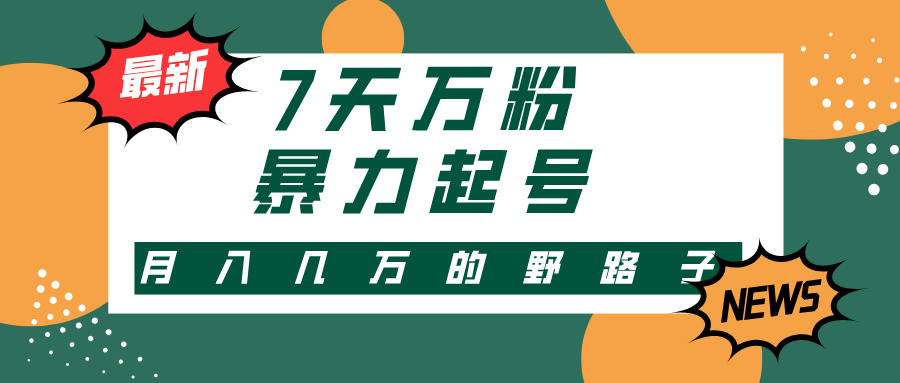 （13047期）3-7天万粉，快手暴力起号，多种变现方式，新手小白秒上手，单月变现几…-玖哥网创