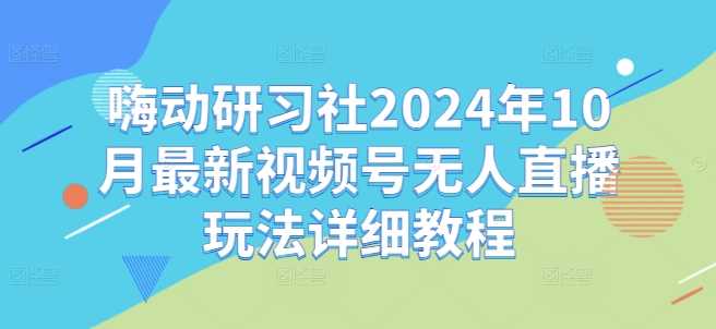 嗨动研习社2024年10月最新视频号无人直播玩法详细教程-玖哥网创