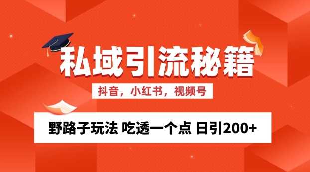 私域流量的精准化获客方法 野路子玩法 吃透一个点 日引200+ 【揭秘】-玖哥网创