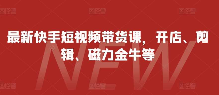 最新快手短视频带货课，开店、剪辑、磁力金牛等-玖哥网创