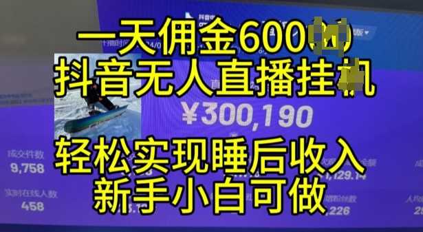 2024年11月抖音无人直播带货挂JI，小白的梦想之路，全天24小时收益不间断实现真正管道收益【揭秘】-玖哥网创