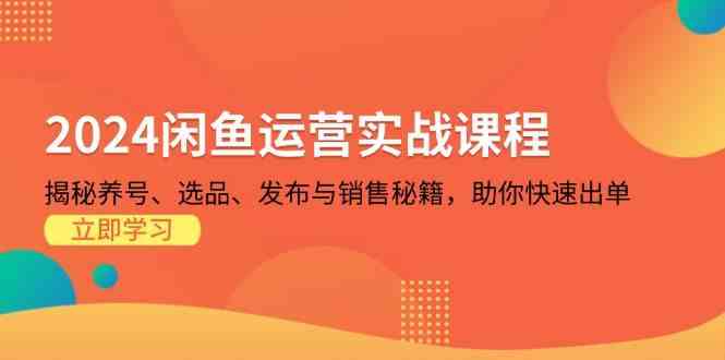 2024闲鱼运营实战课程：揭秘养号、选品、发布与销售秘籍，助你快速出单-玖哥网创