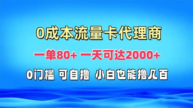 （13391期）免费流量卡代理一单80+ 一天可达2000+-玖哥网创