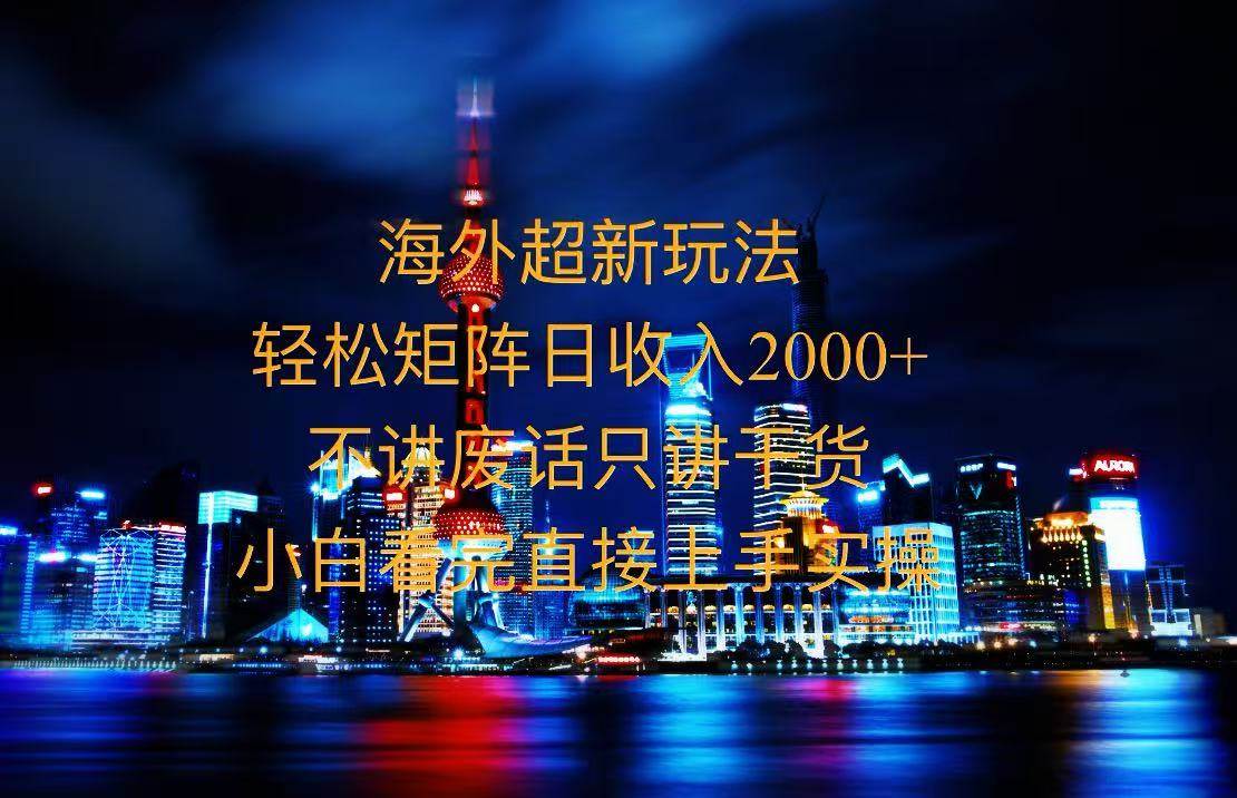 （13583期）2025全新海外暴力玩法，操作简单，小白轻松上手-玖哥网创