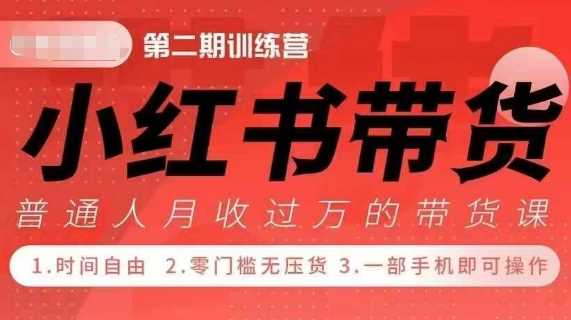 小Red书带货42天训练营 2.0版，宝妈+自由职+上班族+大学生，提高副业收入的大红利项目-玖哥网创