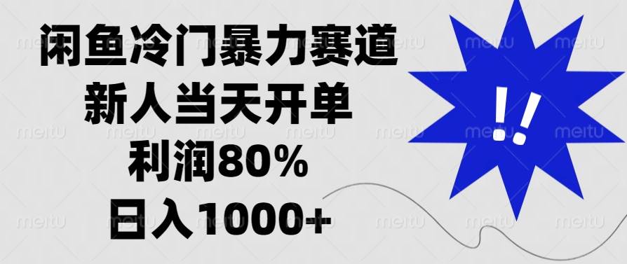 （13660期）闲鱼冷门暴力赛道，新人当天开单，利润80%，日入1000+-玖哥网创