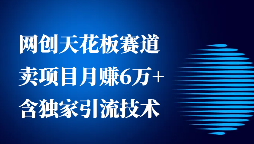 网创天花板赛道，卖项目月赚6万+，含独家引流技术（共26节课）-玖哥网创