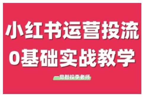 小红书运营投流，小红书广告投放从0到1的实战课，学完即可开始投放-玖哥网创